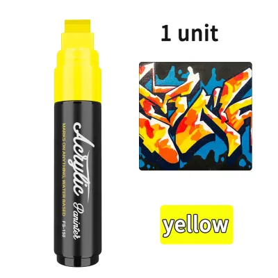 10 Colors (1.5Cm/0.59In) Wide-Tip Acrylic Paint Markers 10 Vibrant Colors with High Coverage Large Ink Capacity and Layering Function Suitable for Creating Bold Graffiti and Artistic Works