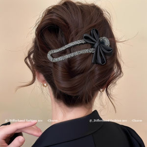 Korean Style Butterfly Knot Diamond Embedded Hair Clip Womens Hair Accessories Shark Mouth Clip Duckbill Hair Clip Hair Styling