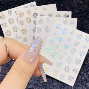 Internet Hot Minimalist Gorgeous Fireworks Nail Stickers Romantic Fancy Laser Decals Nail Ornament Special