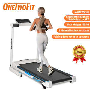 OneTwoFit Treadmill Walking Pad | Foldable Treadmill | All-in-One Treadmill Anti-slip Upgrade Low noise Multiple-layer shock-absorbing With APP Bluetooth - No installation requiredfully foldable