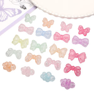5-60pcs Mixed Color Bowknot Butterfly Bear Star Cloud Shape Acrylic Beads For Handmade Bracelet Necklace Keychain DIY Craft Jewelry Making Accessories