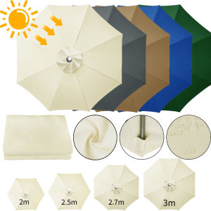 Parasol Replaceable Parasol Top Cloth Garden Patio Canopy Umbrella Cover Waterproof Sunshade 2/2.5/2.7/3m For 6 Ribs/8 Ribs