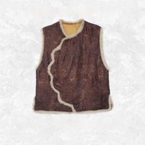 Double-Sided Wear Thick Mink Fur Trim Loose Fit Chinese Style European Version Vest Autumn Warm Fashionable Cotton Blend Jacket