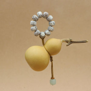 Handcrafted Short Hanging Rope Small Gourd Ring Rope Star Moon Padauk Seed High End Niche Cultural Play Rope Wood Fish Spirit Stone