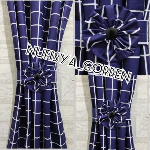 gorden spiral gorden ikat kupu kupu bahan katun motip kotak kotak gorden jendela gorden minimalis