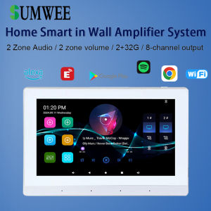 Smart Audio System Home Theater 2 zone Sound in wall Amplifier Android 11 WiFi Bluetooths touch screen Alexa music control panel