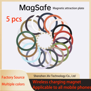 5PCS Magnetic Metal Ring 0.4mm Universal Sticker for iPhone 15 14 Pro MagSafe Magnet for Samsung Wireless Charging Plate