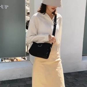 Vintage Nylon Waterproof Shoulder Bag Women Wild Crossbody Bag Simple Messenger Bag Daily Female Handbag Travel Lady Purse Bolso