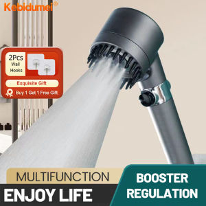 【Buy 1 Get 1】Kebidumei 3 Modes Adjustable Shower Head High Pressure Water Saving Shower One-Key Stop Water Massage Head With Filters Element