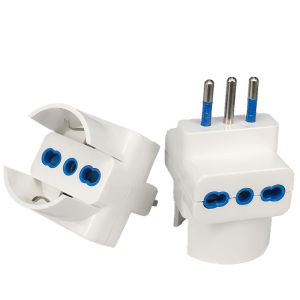 1 way to 3 way Italian to Italian 3 pins plug travel adaptror 10A for Chile Uruguay Italy