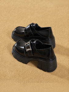 Josiny | Warm Lined Black Loafers