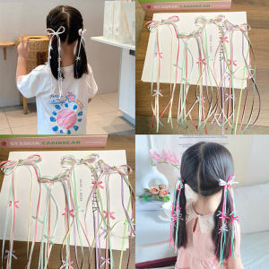 Tooyoo Children Hair Clip Super Fairy Long Ribbon Hair Clip Ballet Style Bow Hair Accessory