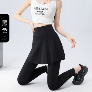 Quần Yoga Nữ Cạp Cao Ôm Dáng Quần Dài Thoải Mái Thường Ngày Xuân Thu Quần Dài Áo Váy Hai Mảnh Lớp Lớp Nhỏ Quần Dài Quần Dài