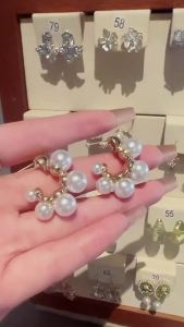 Imitation Pearl Earrings For Women 2023 Trending Round Stud Earrings For Wedding Party Elegant Jewelry Fashion Accessories K0