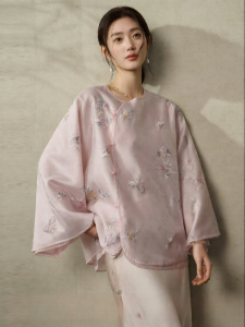 JK&JS | Butterfly Embroidery New Chinese Style Womens Shirt