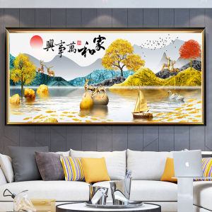 Diamond Painting Full Drill Living Room Landscape Mountain View Glue Diamond Cross Stitch Diamond Embroidery All Adhesive