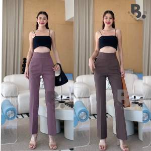 กางเกง รุ่นขาม้าน้อย เอวสูงปรี๊ด ขอบเอว3นิ้ว ซิปหลัง