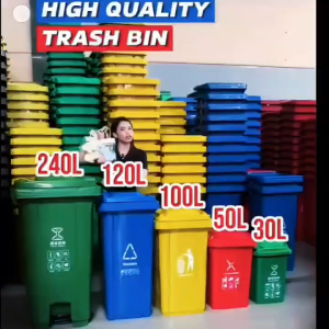 With Wheel 100/120/240L Food/Commercial and Industrial Trash Cans Large Trash Cans Wheeled Trash Can
