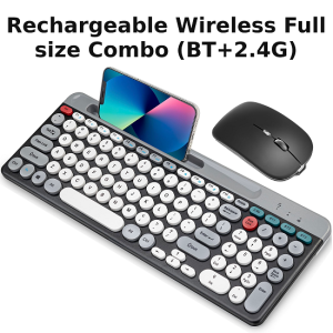 Rechargeable Bluetooth Multi-Device Keyboard - Switch typing between your computer phone and tablet Bluetooth Multi-Device Key