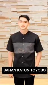 Baju Koko Kurta Lengan Pendek M L XL XXL - Kain Toyobo, Model Saku di Dada - Fashion Muslim (BISA COD)