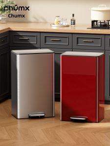 CHUMX | New Home Use Trash Can Quiet Slow Descent Large Capacity Stainless Steel