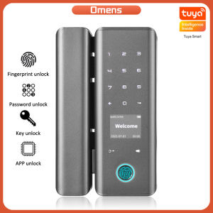 Omens No Drilling Glass Smart Door Lock: Fingerprint, Key, App Remote, Password, IC Card & NFC Unlock