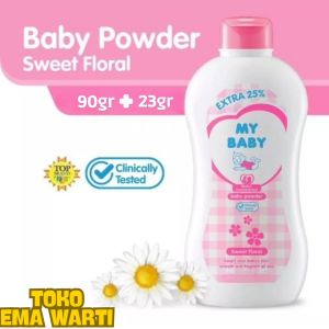 minyak telon my baby 150ml paket hemat lavender + My Baby Powder Sweet floral 90+23gr