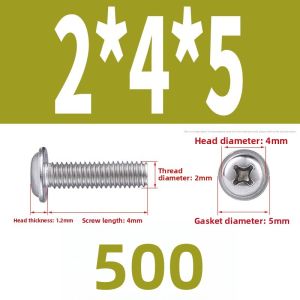 BAIRUITE | Nickel Plated Round Head Screw with Washer for Electronics