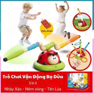 Đồ chơi  Bọ Dừa Có Remote Điều Khiển. Bộ thể dục 3in1 gồm ném vòng bật nhảy và phóng tên lửa tăng khả năng vận động và chiều cao cho bé