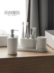 DecoTalk Electric Toothbrush Holder Bathroom Wash Cup Set White Sandstone Cave Simulation Design Includes Cup Tray Oral Cup