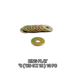Ring Plat "8 (WP 5 X 18) Harga Per Pak Isi 10 - Reng Plate Pelat Washer Kunci 8 Diameter 5mm x 18mm Tebal 1mm