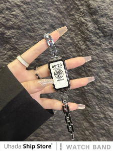 Uhada Metal Letter Chain Bracelet for Huawei Watch Band Creative Smart Watch Strap Compatible with Huawei Band 8 7 6