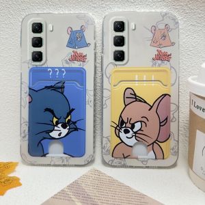 Phone Case Infinix Hot 60i 60 Pro + Plus Tecno Spark Go 2 POP 10 POVA 7 4G 5G Casing New Fashion Fun And Cute Design Cartoon Tom Jerry Silicone Dustproof Card Holder Soft Cover 2025