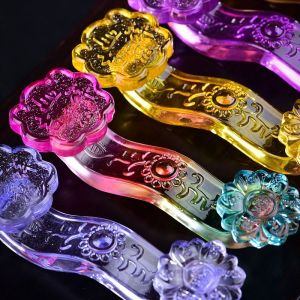 招财 七彩琉璃如意摆件工艺品开业礼品水晶吉祥如意家居客厅创意装饰品礼物 Colorful Glass Ruyi Decoration Handicraft Opening Gift Crystal Auspicious Ruyi Home Living Room Creative Decoration Gift