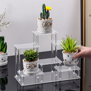 Acrylic Transparent Multi-Purpose Storage Rack Display Stand for Potted Plants Succulents Desktop Flower Pot Organizer