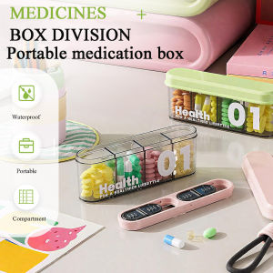 4 Compartments Pill Case Portable Daily Compact Travel Tablet Medicine Container with Hanging Rope for Vitamins Drug Storage Box