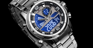 NAVIFORCE Original Watch for Men 30m Waterproof Brand New Sport Outdoors Watches Seiko Movt Dual Display Dial Alarm Luminous Date Watch NF9257