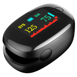 2IN1 Fingertip Oximeter Blood & Pressure Monitor Home HD LED BP Meter Finger Clip Portable Visual Pulse Saturation SpO2 Oxymeter