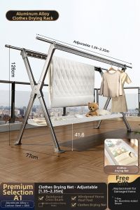 TIANDIYU | Foldable and Extendable Indoor Outdoor Clothes Drying Rack