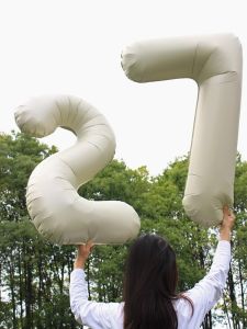 Balloons Sô Cụm Số Màu Trắng Kem Cho Tiệc Sinh Nhật 1 Tuổi Và 3 Tuổi Trẻ Em Nam Và Nữ Quà Tặng Trang Trí Hình Ống Loei