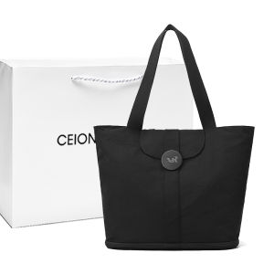 กระเป๋าโท้ทขนาดใหญ่ ผู้หญิง ใบ พร้อมช่องใส่คอมพิวเตอร์แบบขยายได้ กระเป๋าสะพายข้างอเนกประสงค์ กระเป๋าสะพายไหล่คู่ ผ้าอ็อกซ์ฟอร์ดสำหรับเดินทาง