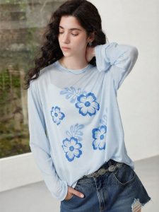 Toyouth | Áo Blouse In Hoa Mỏng Nhẹ Tencel