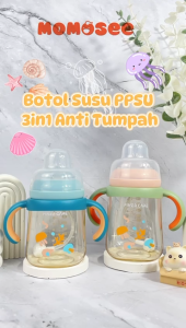 Momosee Botol Susu Anak 3in1 PPSU Traning Cup Wide Neck Gravity Ball Anti Tumpah BPA Free BB12