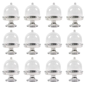 10PCS มินิเค้ก Candy Stand Cupcake ถาดงานแต่งงานพลาสติกของขวัญกล่องขนม Macarone เดสก์ท็อปขนมหวาน