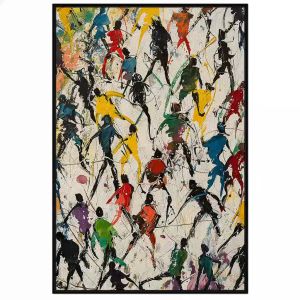 Tranh trừu tượng người lễ hội thể thao cuộc thi chạy marthon gây quỹ từ thiện.Tranh treo tường dán tường.CGI-1016