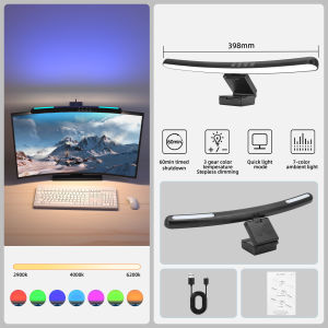 RYSJM | Curved Screen Monitor Laptop Screen Light Bar No flash frequency eyes-care Colorful atmosphere lamp Touch Switch Monitor Lamp