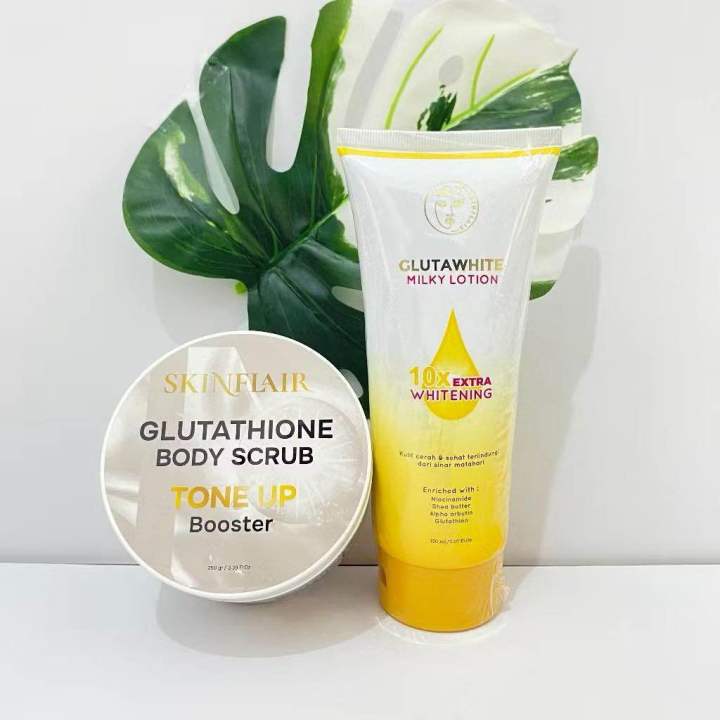 SKINFLAIR Glutawhite Milky Lotion/ body scrub ~ skinflair body scrub 150 ML  - BODY LOTION SERUM | Lazada Indonesia