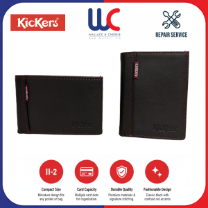 Kickers Genuine Leather Card Holder Small Purse Mini Wallet 1KIC 88493