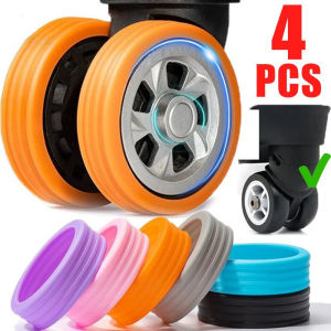 4PCS Roller Protective Sleeve Luggage Wheels Protector Silicone Wheels Caster Travel Suitcase Reduce Noise Cover Parts Kits