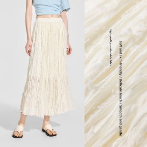 BEIQIANI | Textured Pleated Tassel Skirt